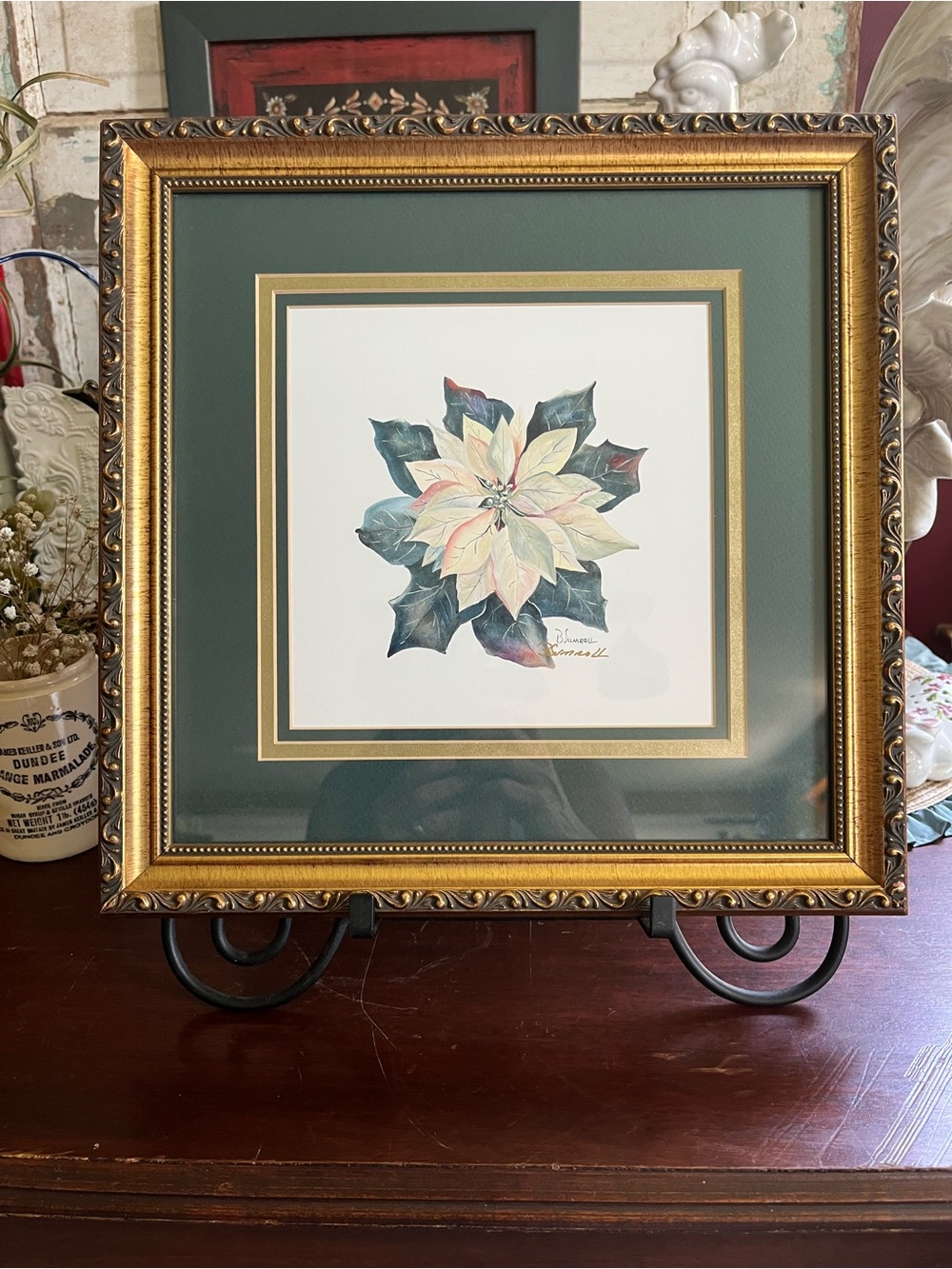 Framed Botanical Poinsettia Art Print